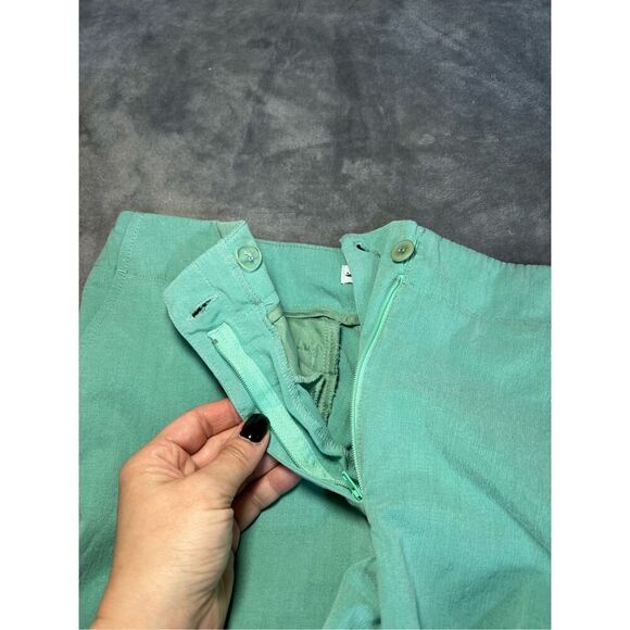 David Brooks Pants Womens Size 6 Green Dress Lyocell Straight Leg Flat Front - Picture 5 of 9